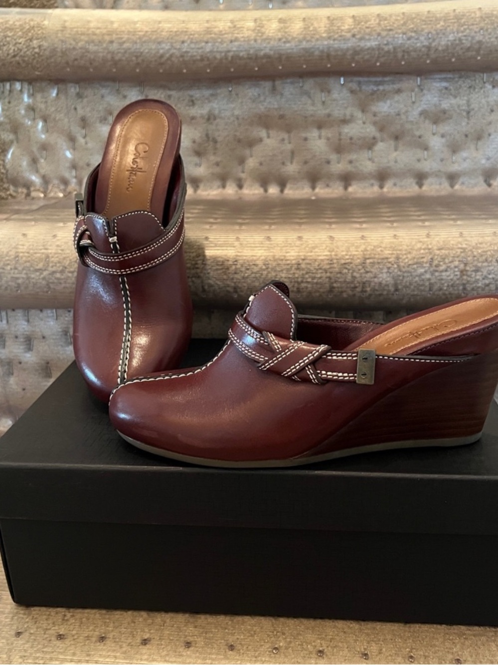 Cole Haan Women's Brown Wedge Mules